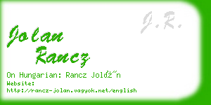 jolan rancz business card